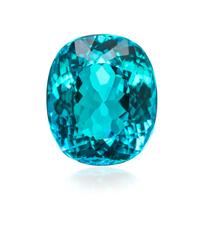 A Fine 4.01 Carat Cushion Cut Brazilian Paraiba Tourmaline,