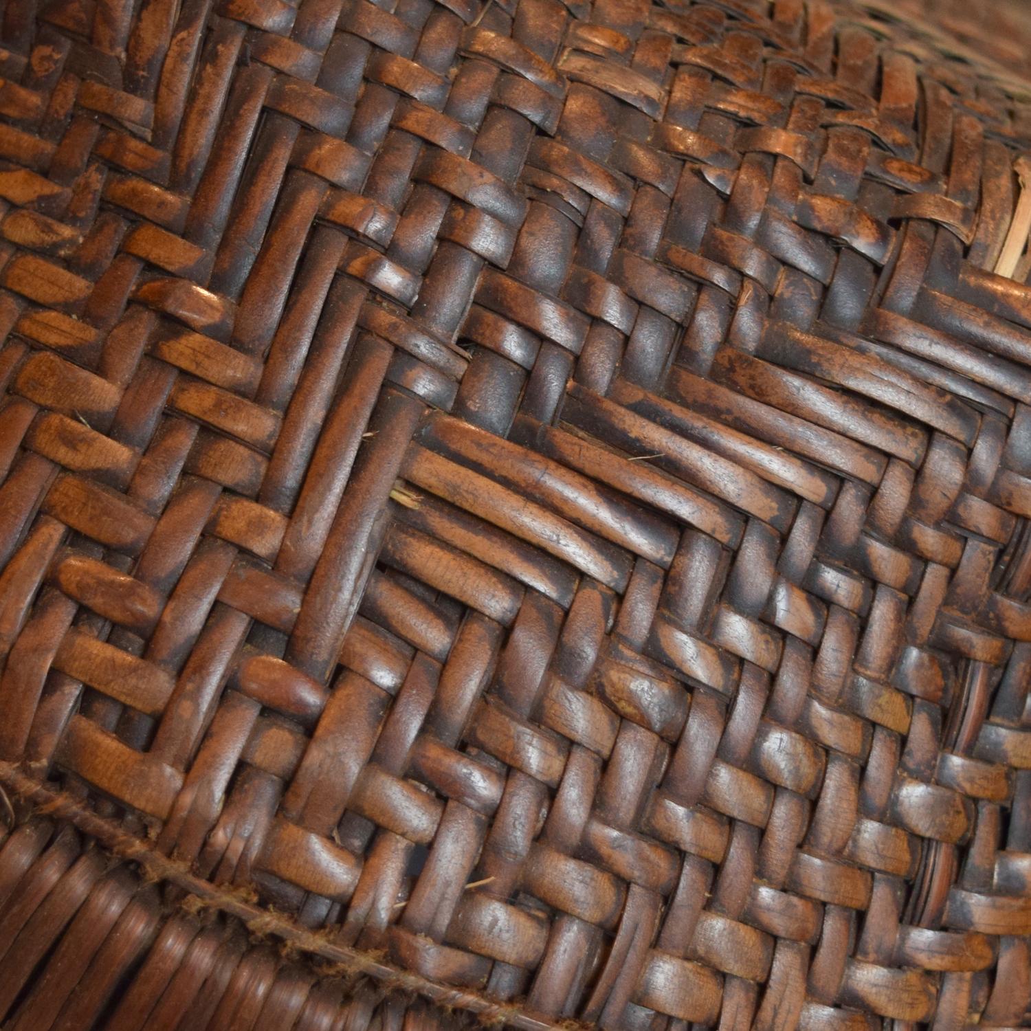 A Woven Wicker Basket 10.5" W x 10.5" D x 7" H — West Africa, 20th Century
