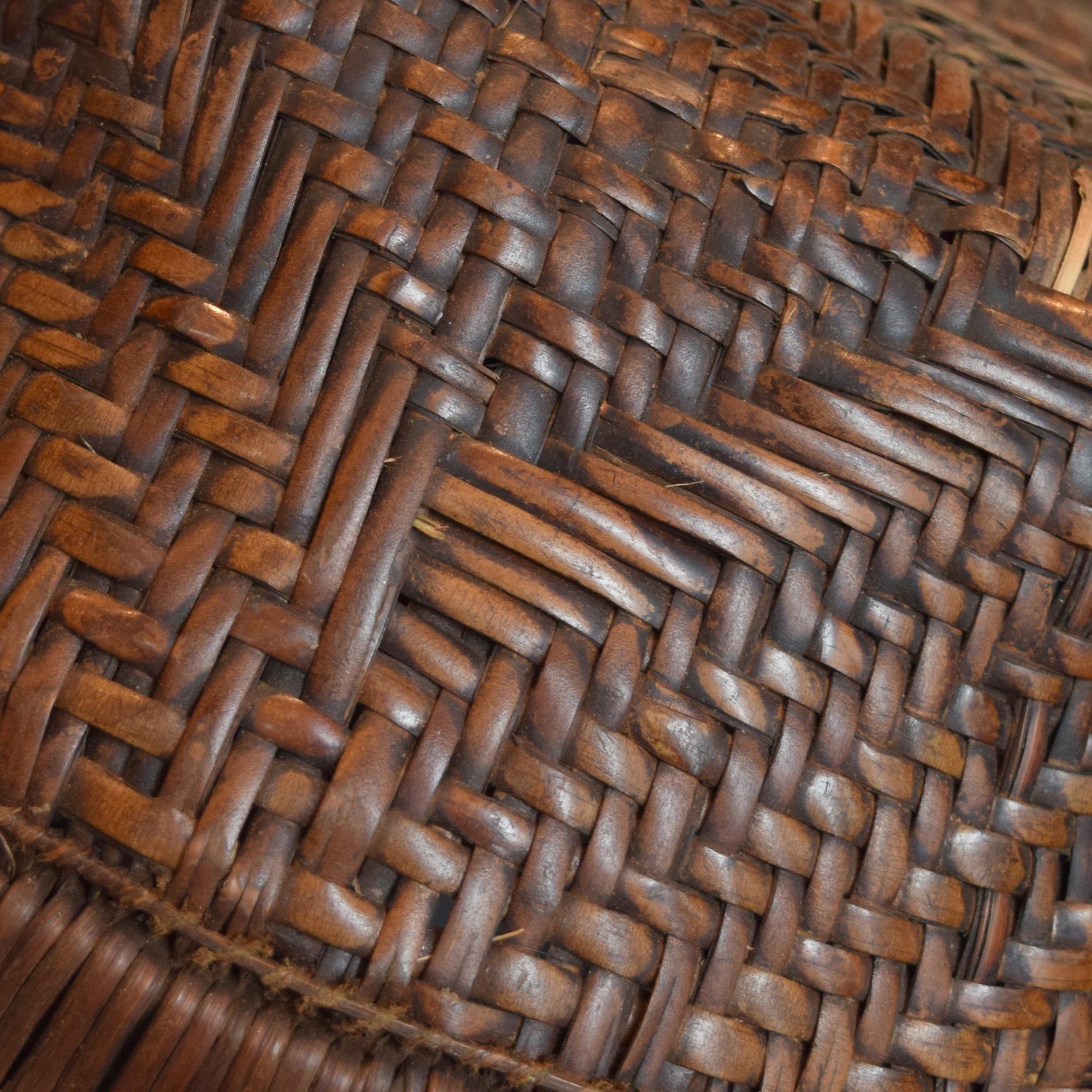 A Woven Wicker Basket 10.5" W x 10.5" D x 7" H — West Africa, 20th Century
