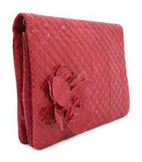 Judith Leiber Quilted Snakeskin Clutch