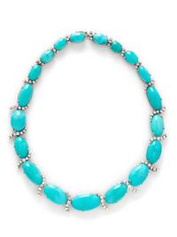 TREATED TURQUOISE AND DIAMOND NECKLACE