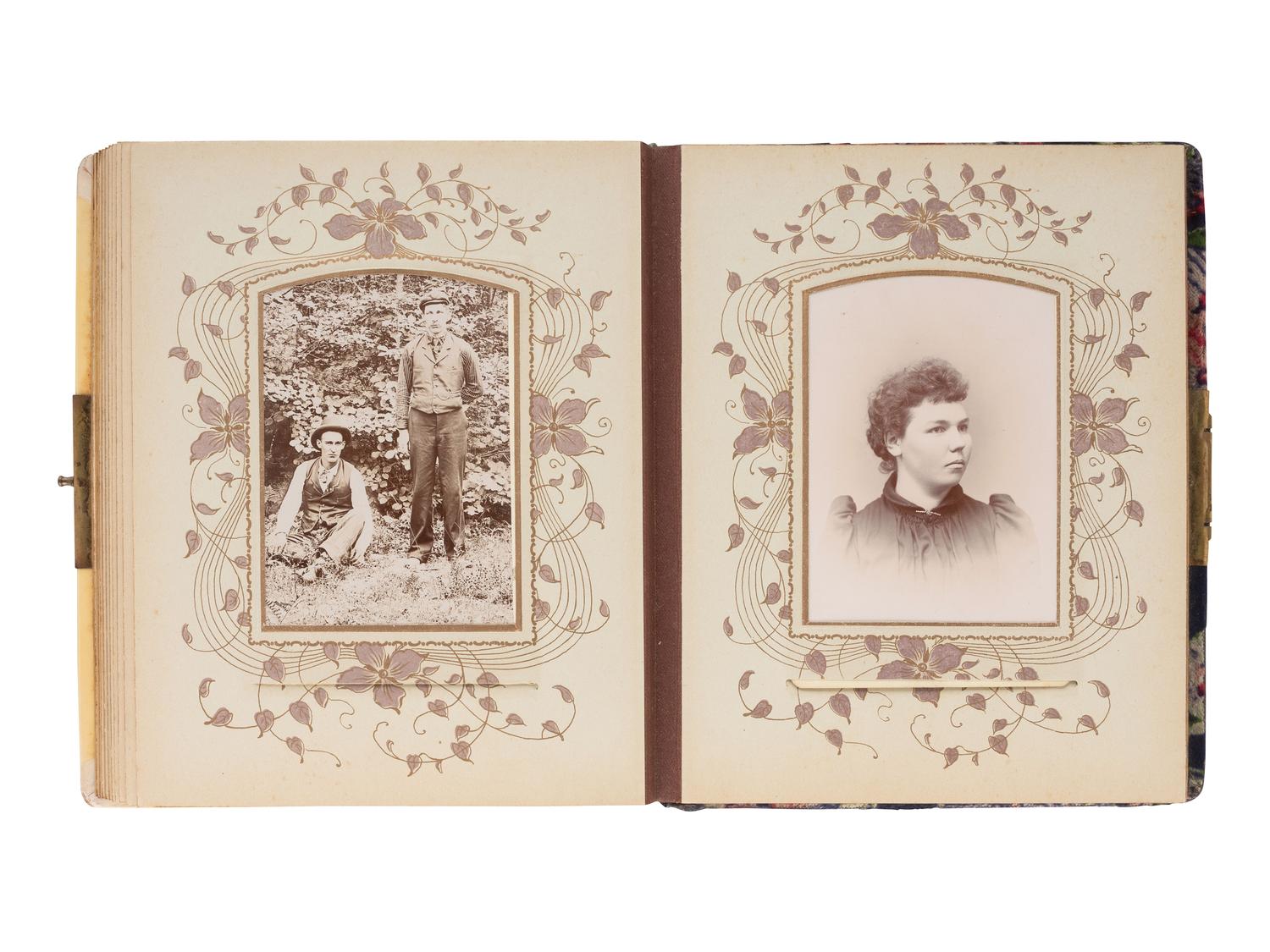 [EARLY PHOTOGRAPHY]. Four albums containing CDVs, tintypes, and cabinet cards of varying subjects.