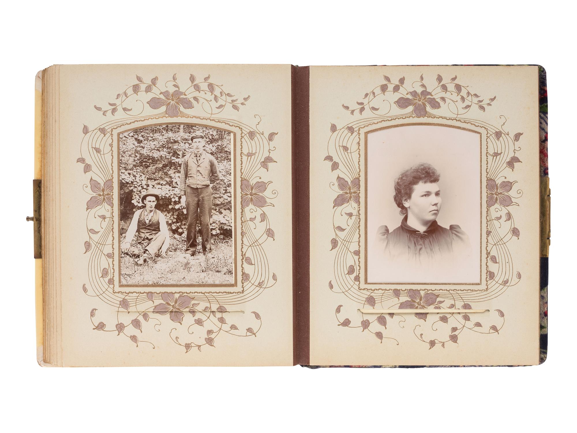 [EARLY PHOTOGRAPHY]. Four albums containing CDVs, tintypes, and cabinet cards of varying subjects.