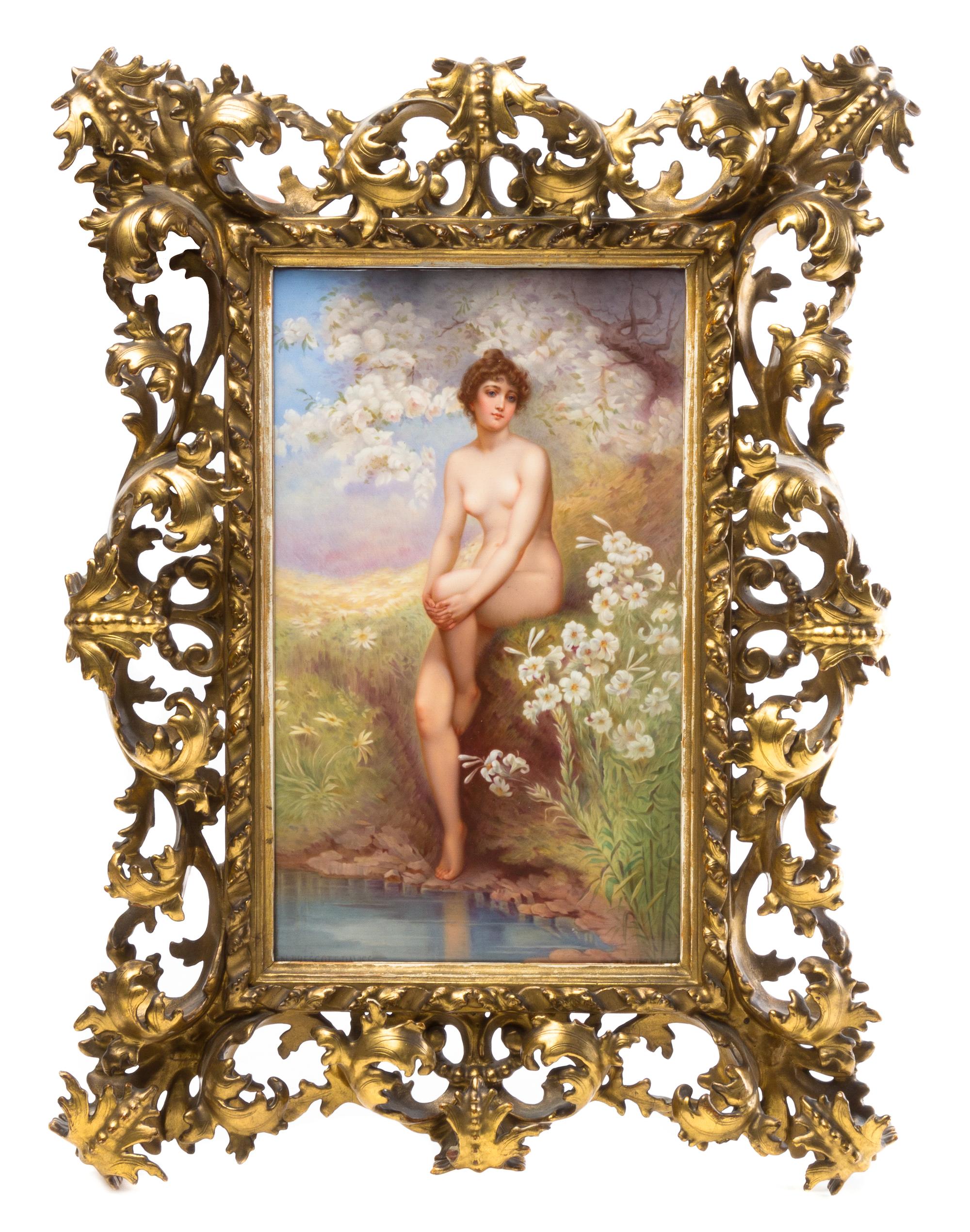A Berlin (K.P.M.) Porcelain Plaque 13 1/4 x 7 3/4 inches.