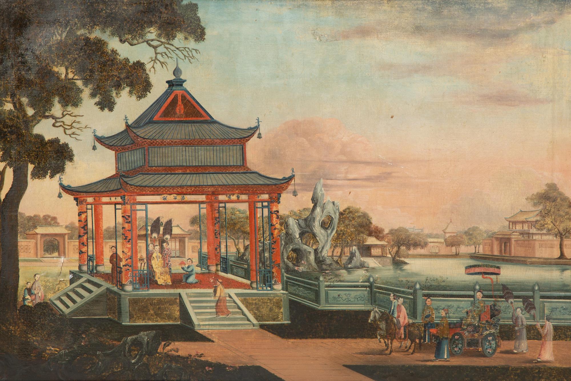 An Emperor in a Pavilion with Courtiers