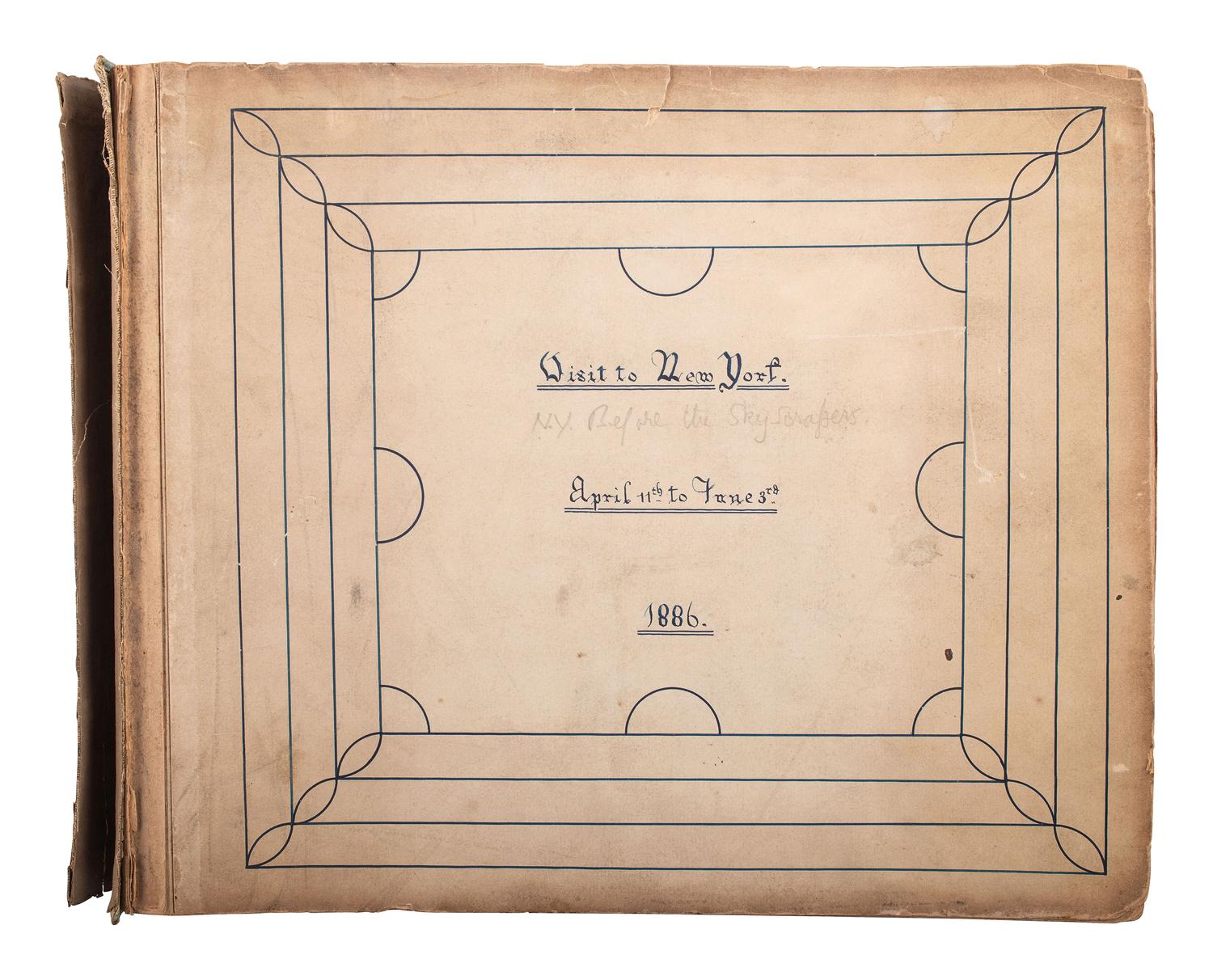 [EARLY PHOTOGRAPHY] -- [NEW YORK]. Album with photographs documenting a trip to New York, 1886.