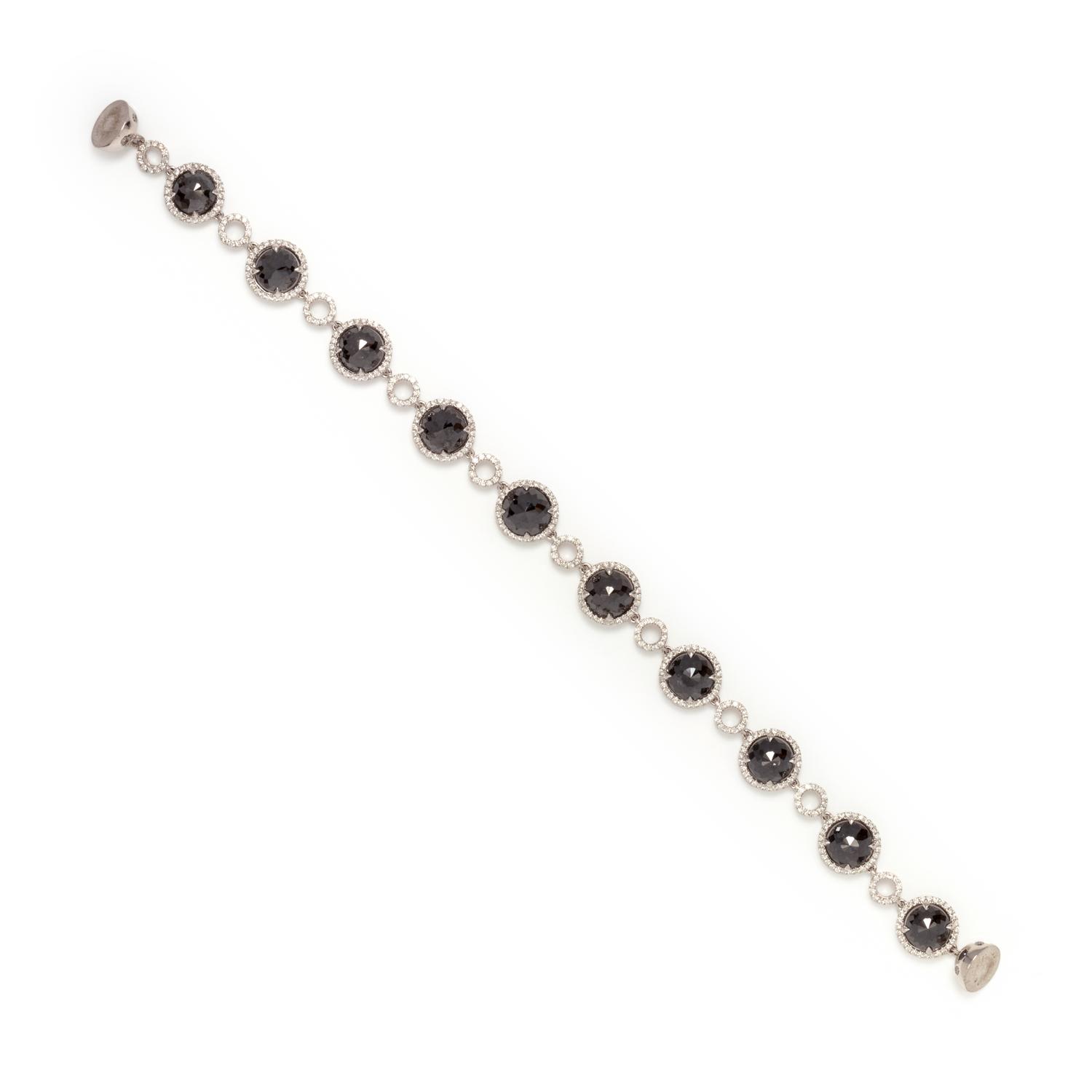 BLACK DIAMOND AND DIAMOND BRACELET