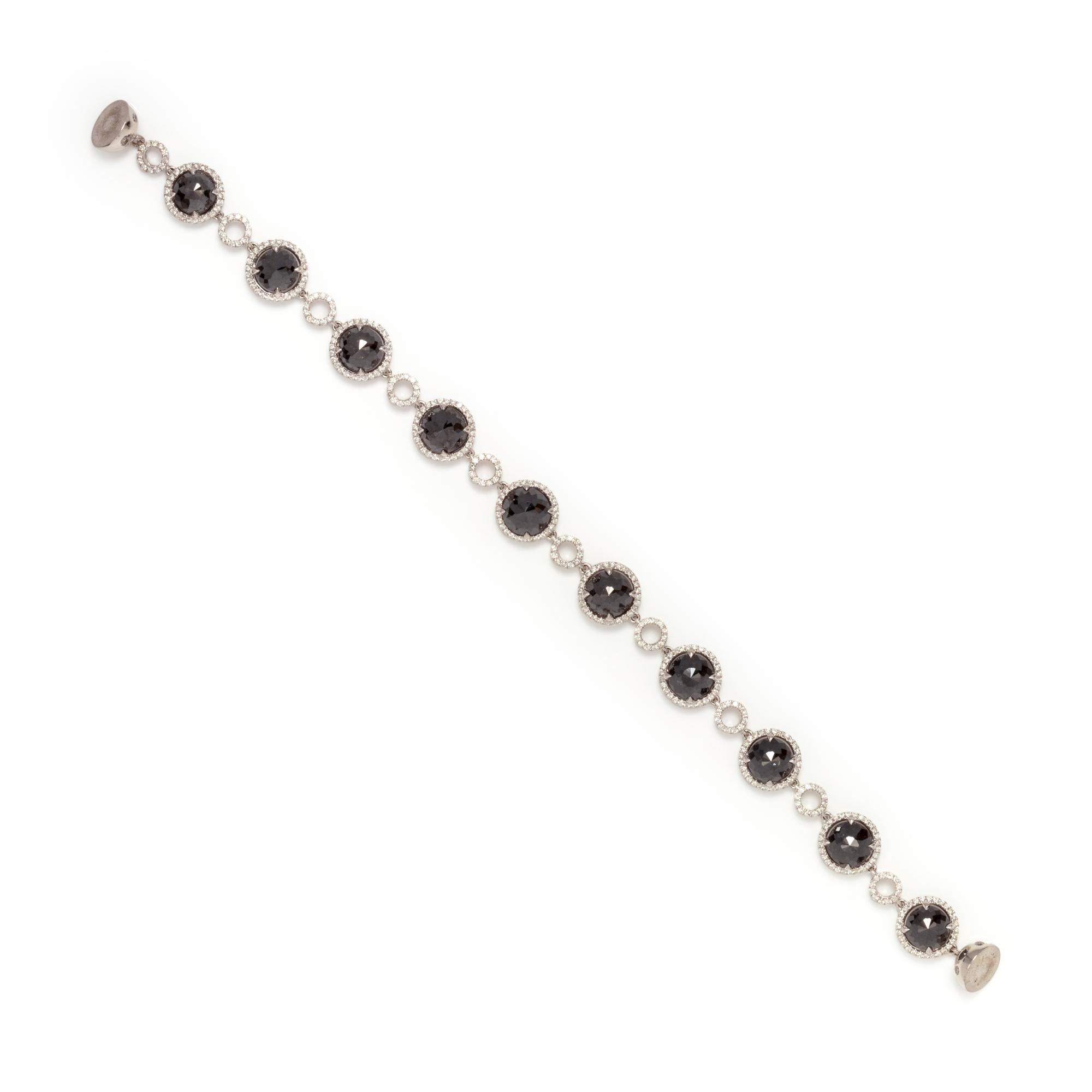 BLACK DIAMOND AND DIAMOND BRACELET