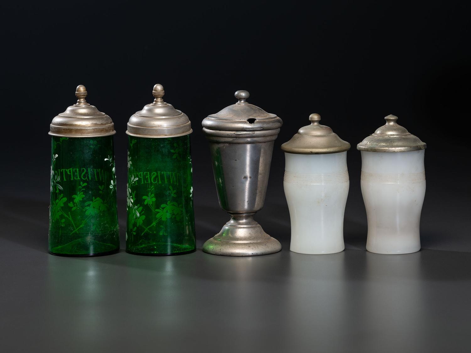 Five Barbershop Antiseptic and Sterilizing Jars