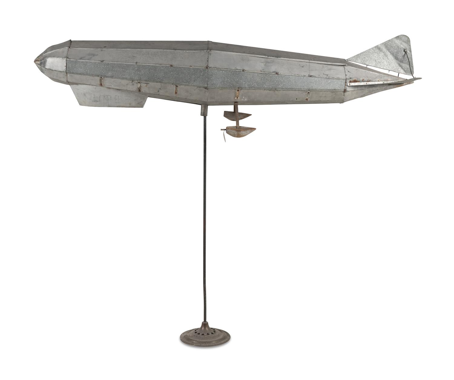 A Large Sheet Metal Floating Zeppelin Toy