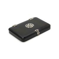 A Cartier Art Deco Diamond and Platinum-Mounted Enamel Compact