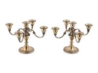 A Pair of Gorham Weighted Silver Candelabra