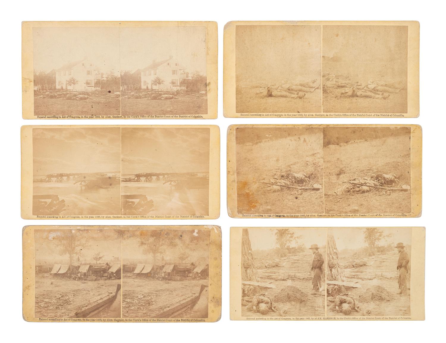 [CIVIL WAR]. 21 assorted Civil War stereoviews published by Alexander GARDNER. 1862-1865.