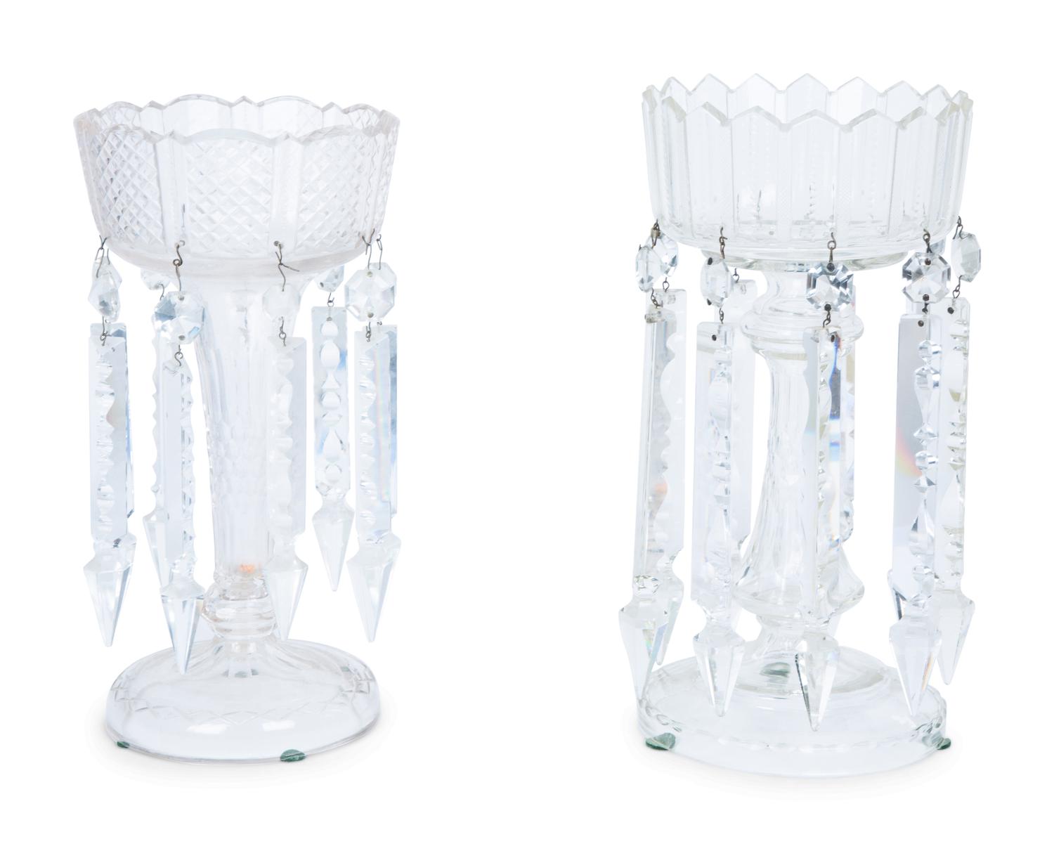 Two Pairs of Cut Glass Girandoles — 19TH CENTURY