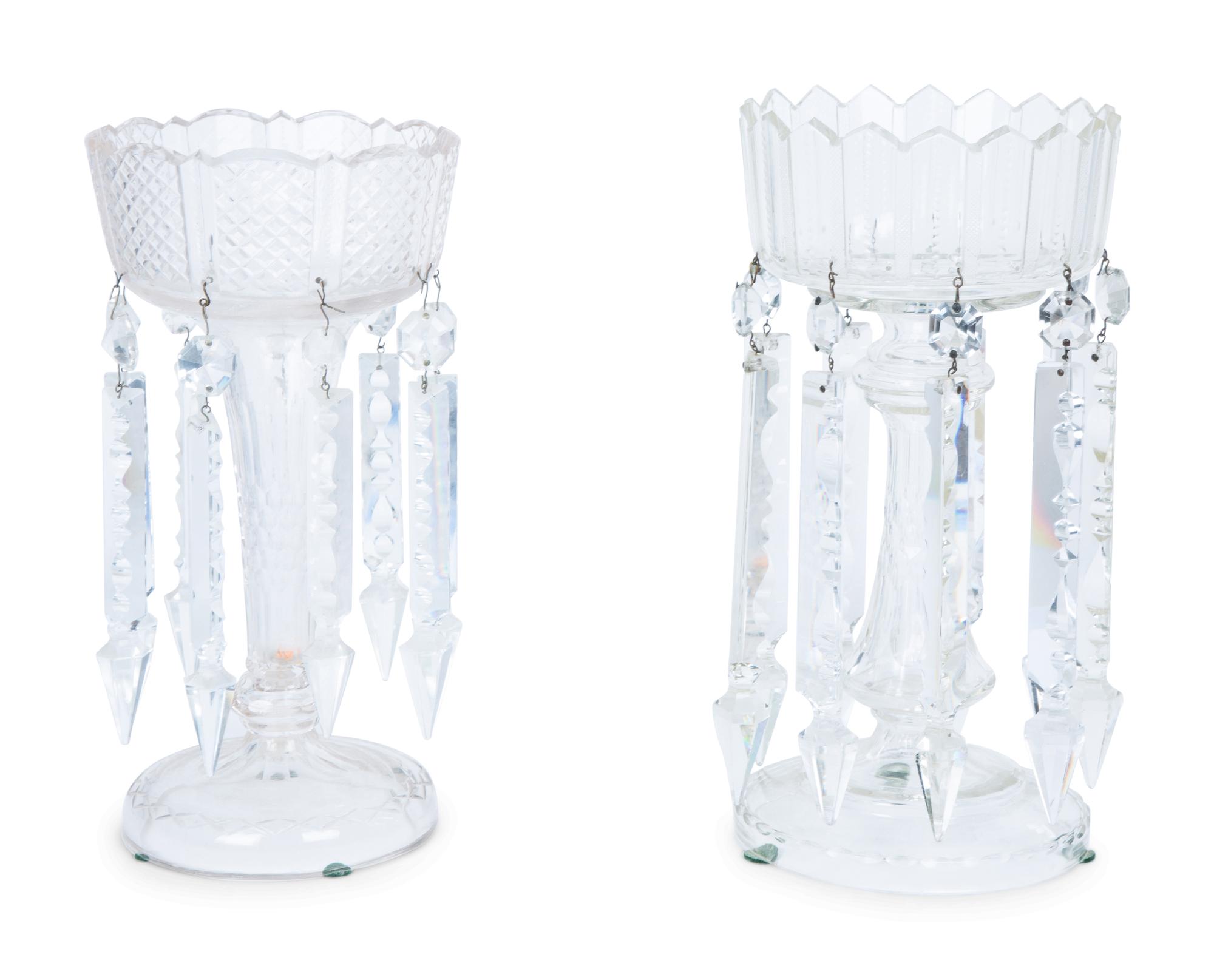 Two Pairs of Cut Glass Girandoles — 19TH CENTURY