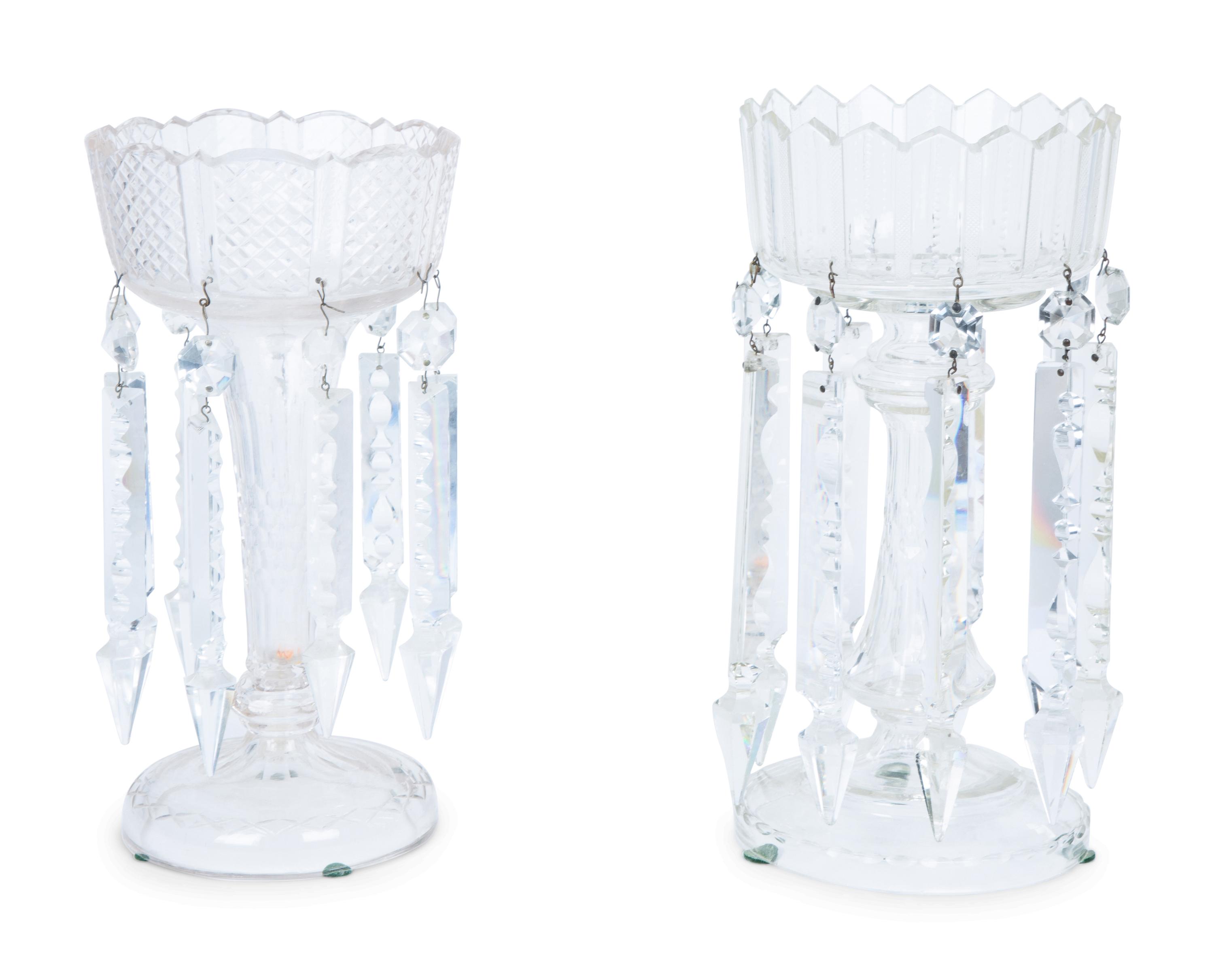 Two Pairs of Cut Glass Girandoles — 19TH CENTURY