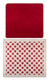 A Trapunto 'Heart' Pattern Cotton Quilt