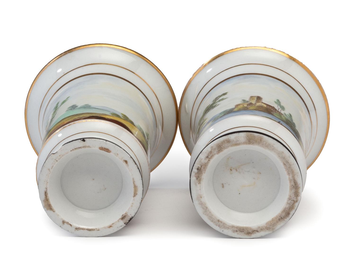 Four Painted Porcelain Articles and a Transferware Plate
