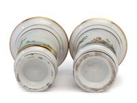 Four Painted Porcelain Articles and a Transferware Plate