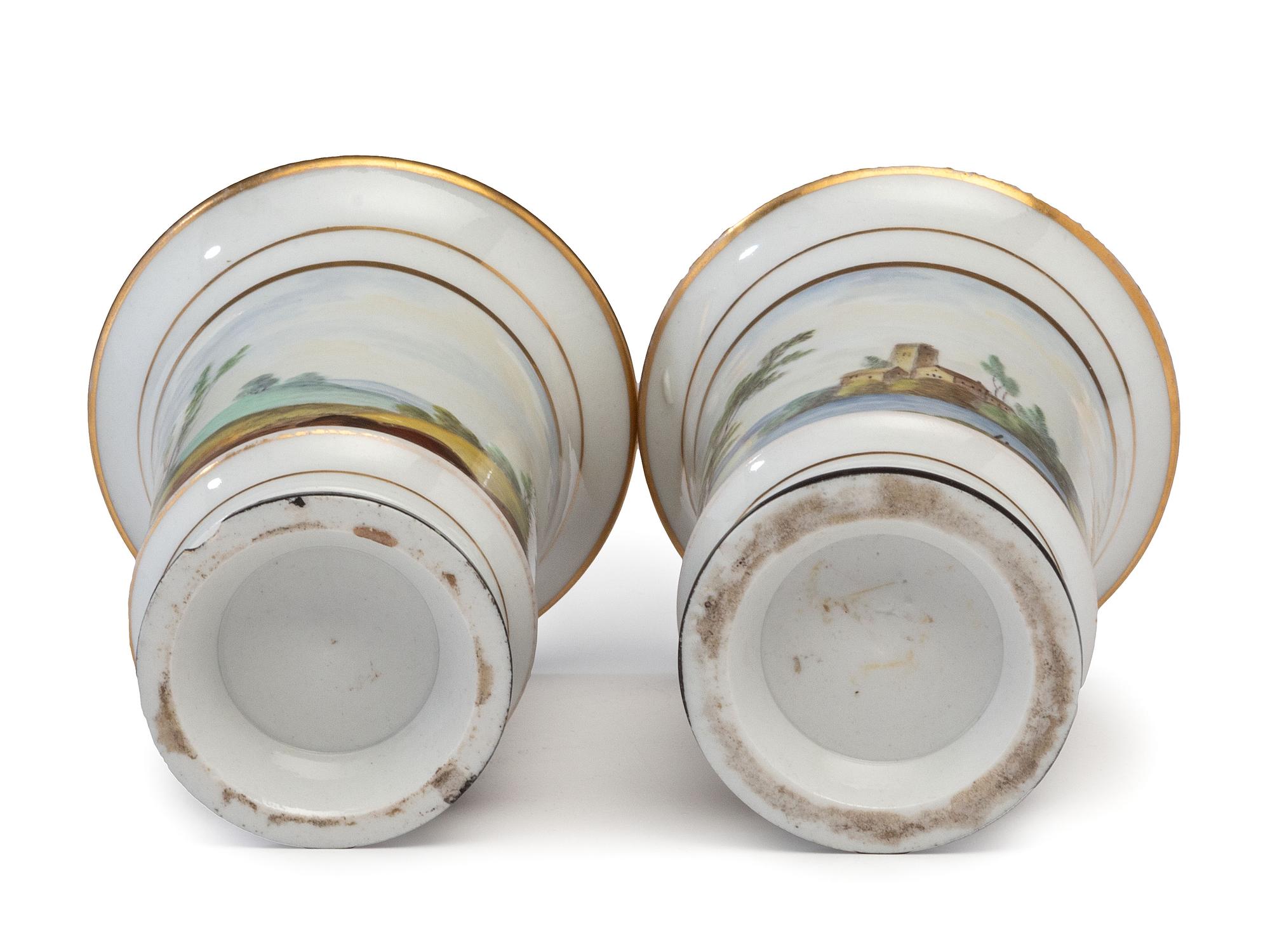 Four Painted Porcelain Articles and a Transferware Plate