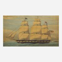 American School 19th century Two Portraits of American Packet Ships