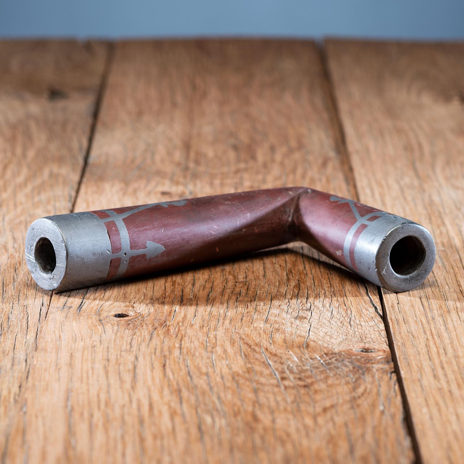 Sioux Quilled Pipe Stem, with Inlaid Catlinite Bowl