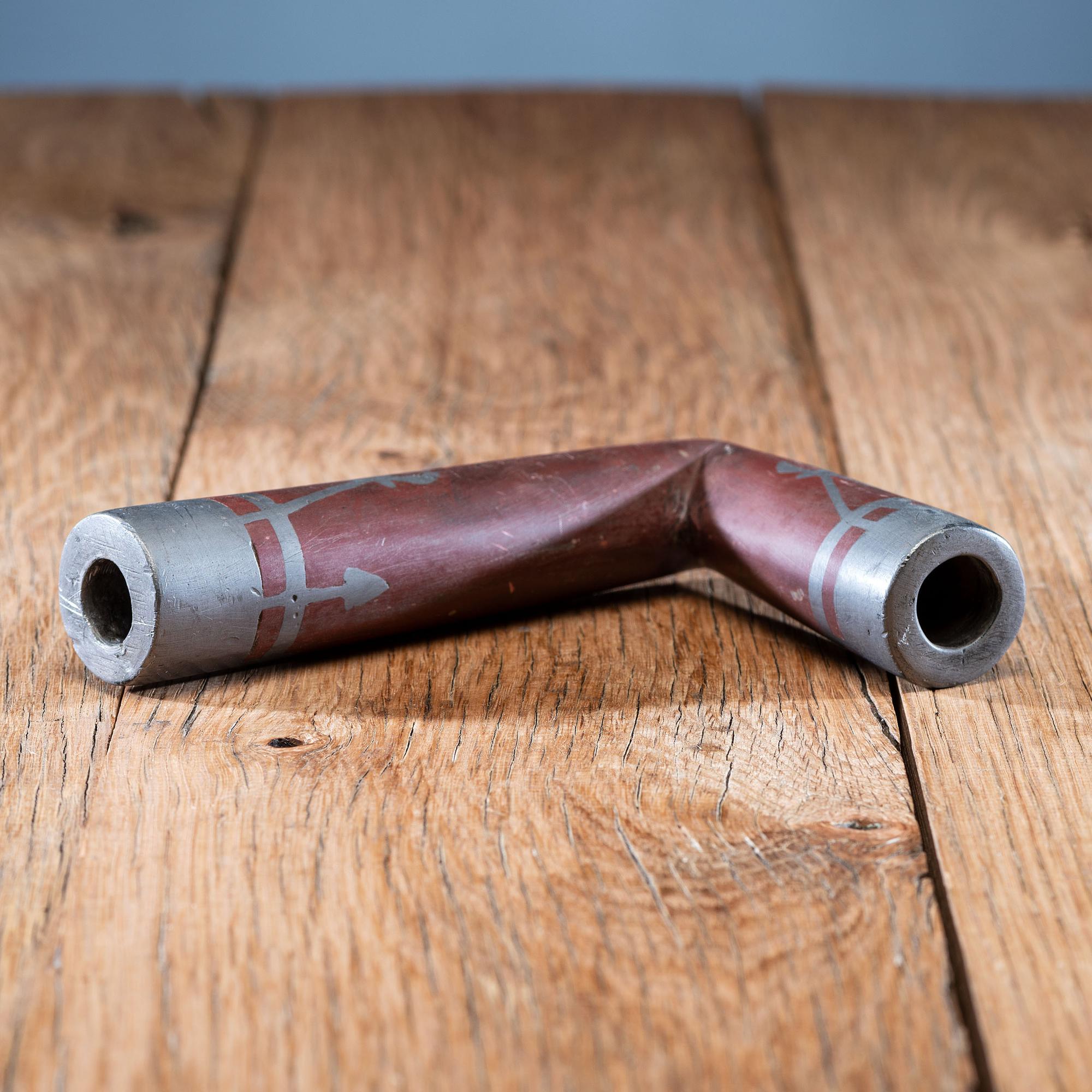 Sioux Quilled Pipe Stem, with Inlaid Catlinite Bowl