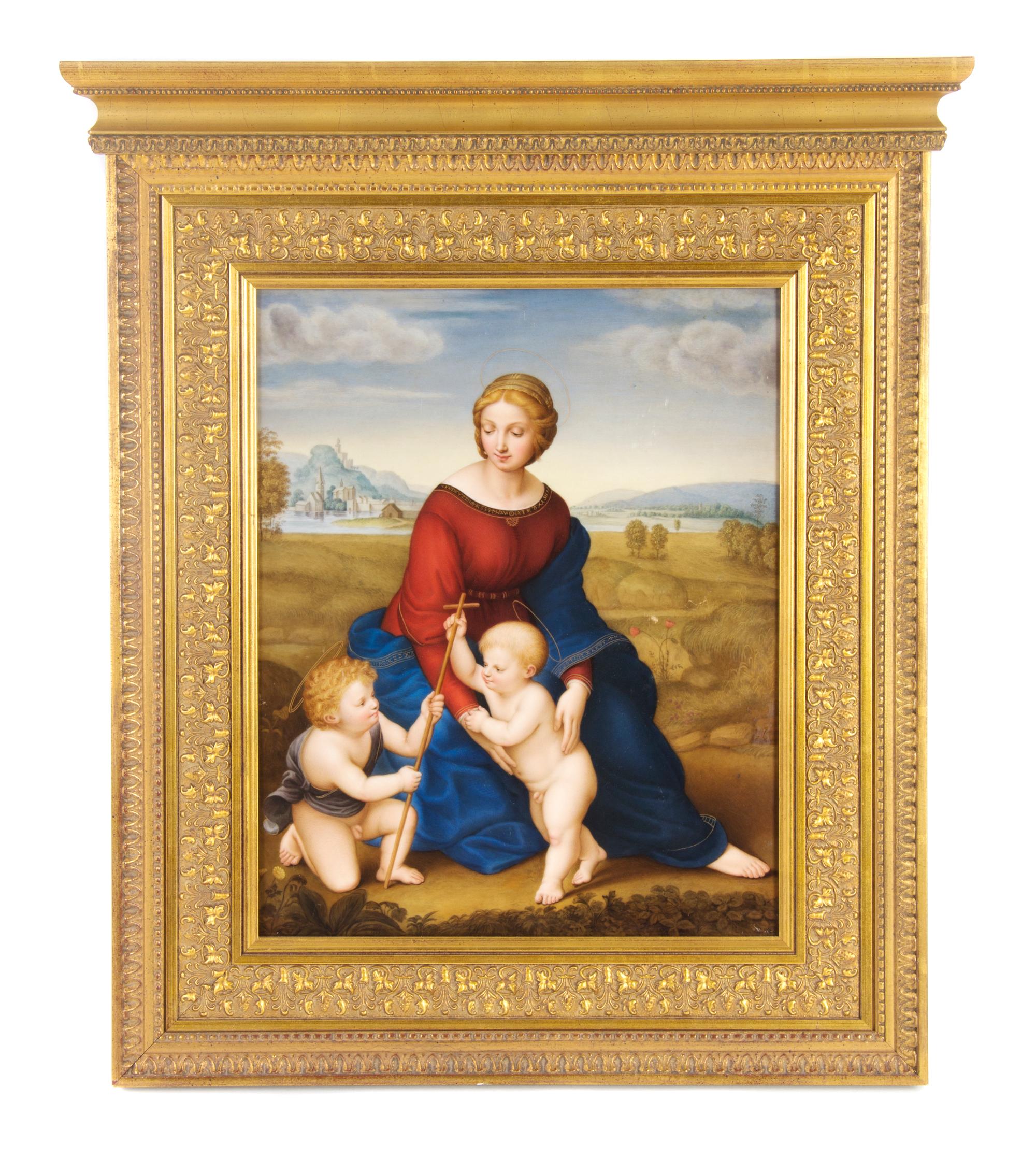 A Royal Vienna Porcelain Plaque, Height of plaque 15 7/8 x width 12 7/8 inches.