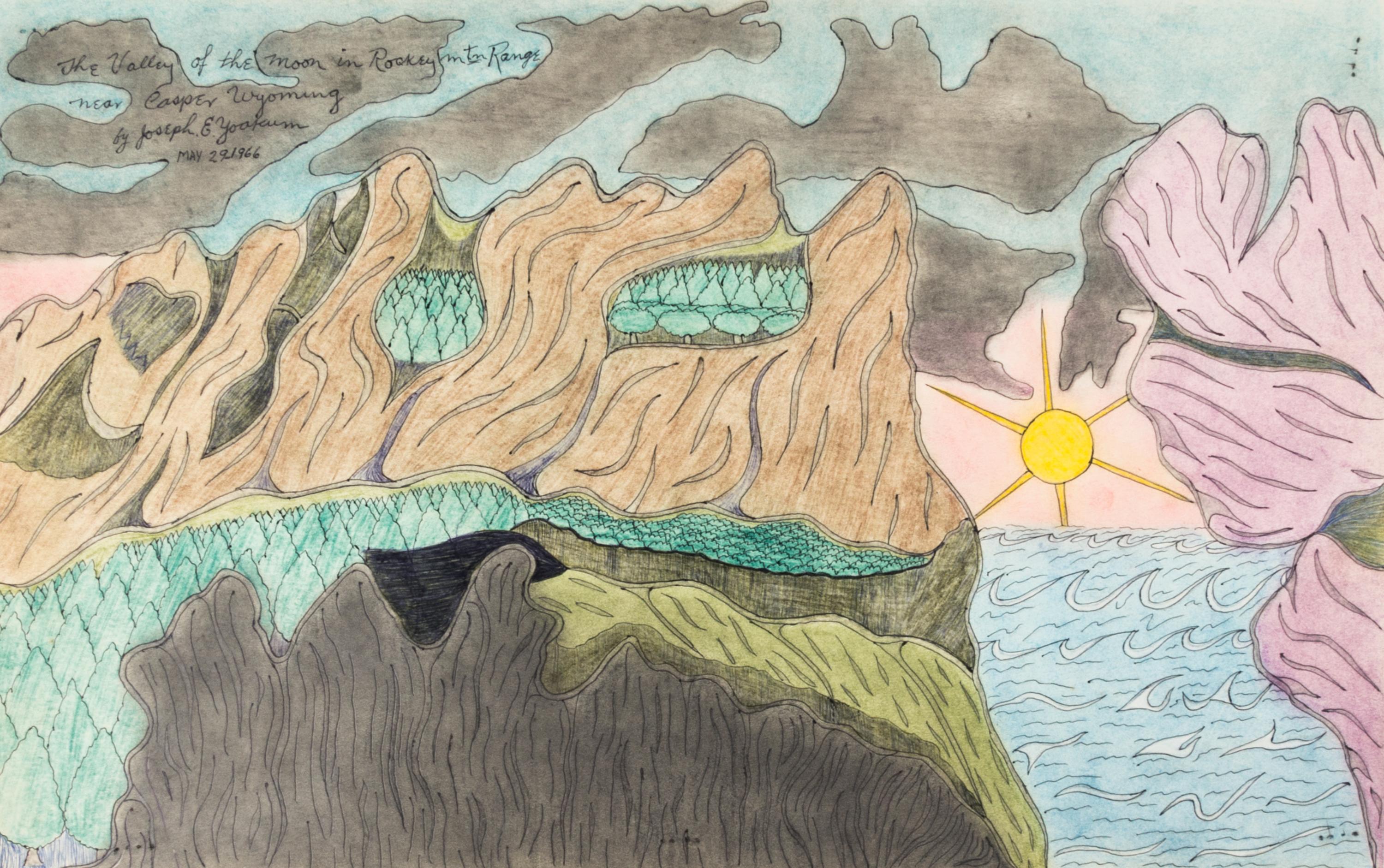 Joseph Yoakum, (American, 1886-1972), The Valley of the Moon in Rocky mtn Range near Casper Wyoming, 1966
