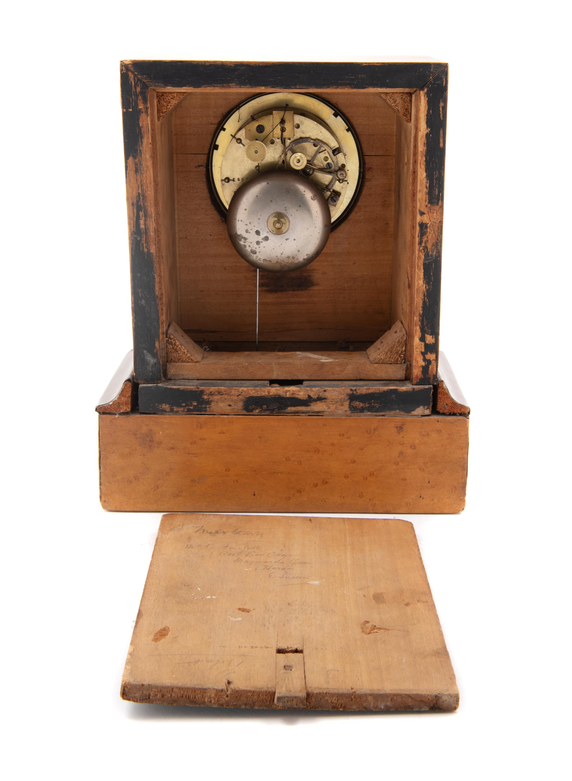 A Continental Maple and Gilt-Metal Mounted Mantel Clock