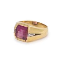 GARNET AND DIAMOND RING
