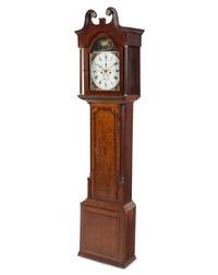 A George III Oak and Walnut Longcase Clock