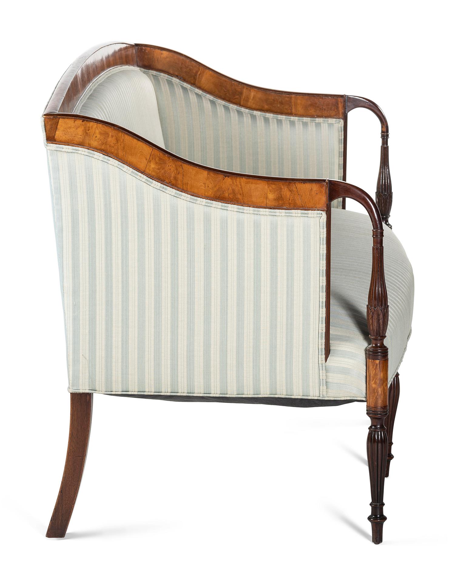 A Late Federal Carved Mahogany Settee