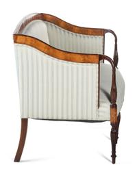 A Late Federal Carved Mahogany Settee