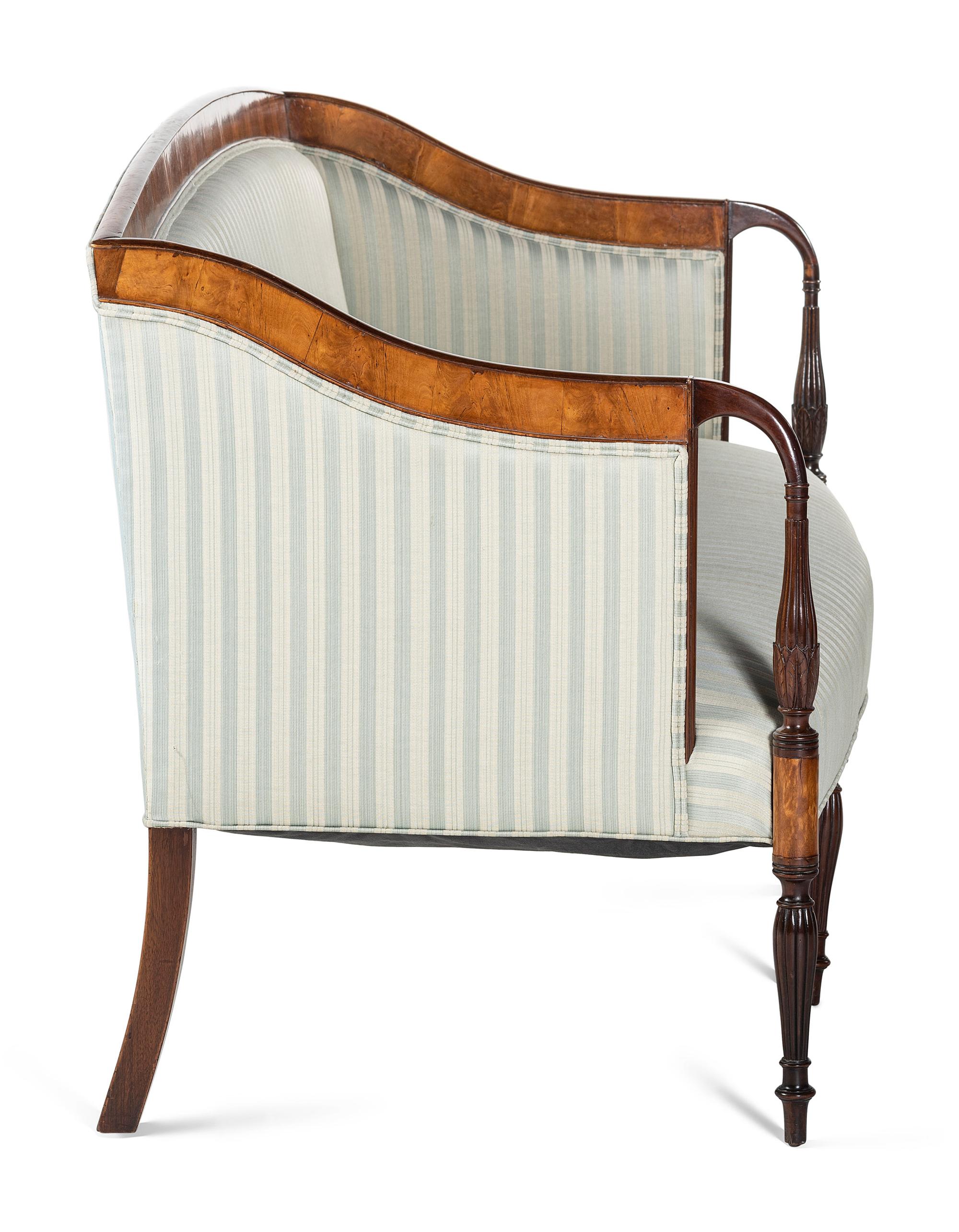 A Late Federal Carved Mahogany Settee