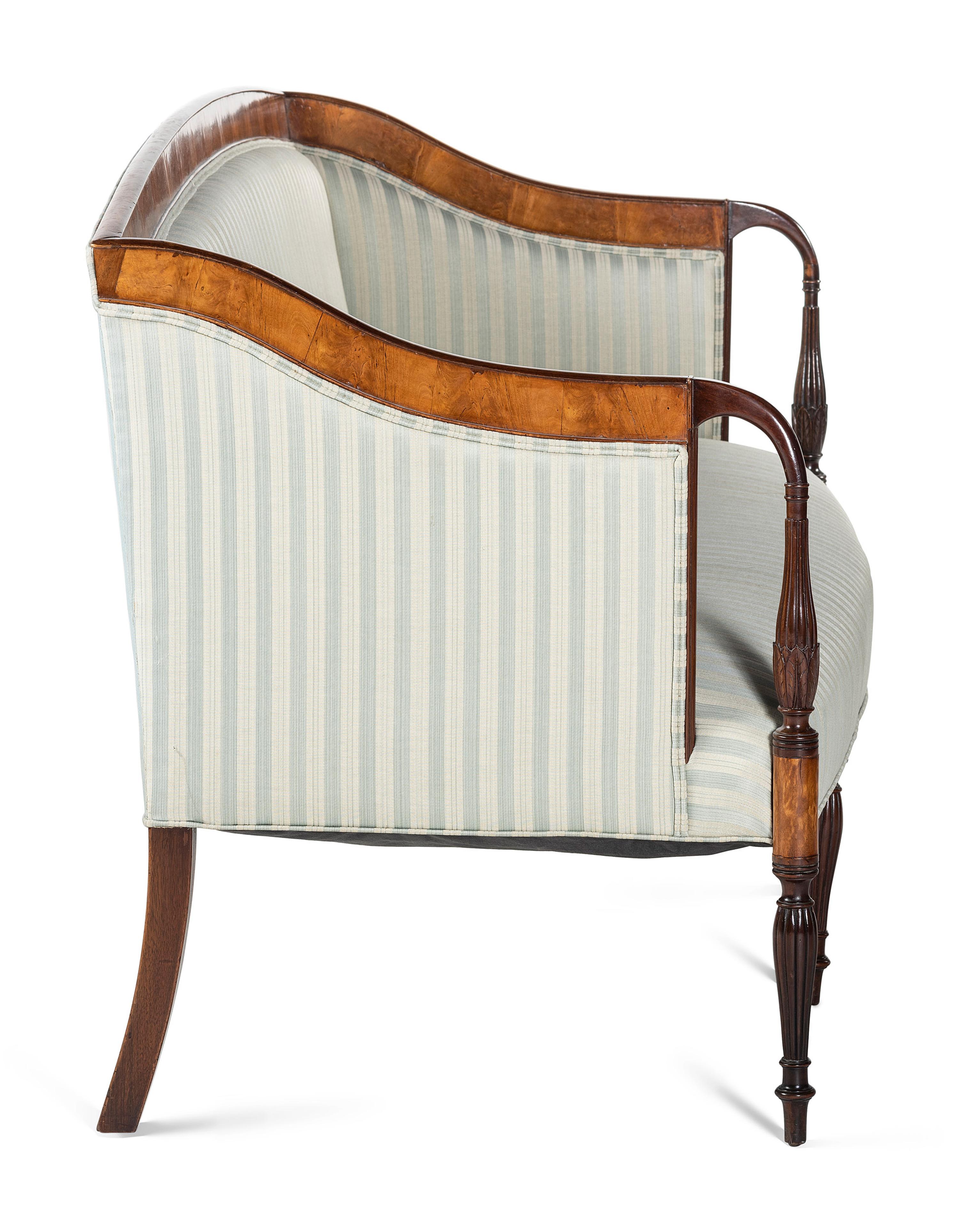 A Late Federal Carved Mahogany Settee