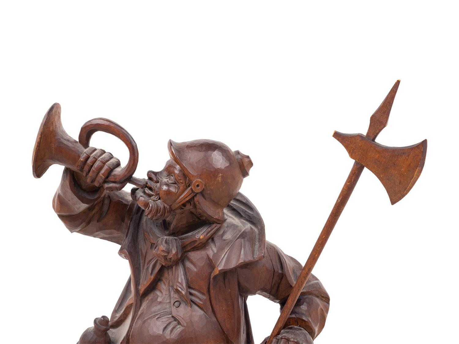 A Black Forest Carved Night Watchman Figure