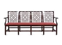 A Chinese Chippendale Style Mahogany Quadruple-Back Settee