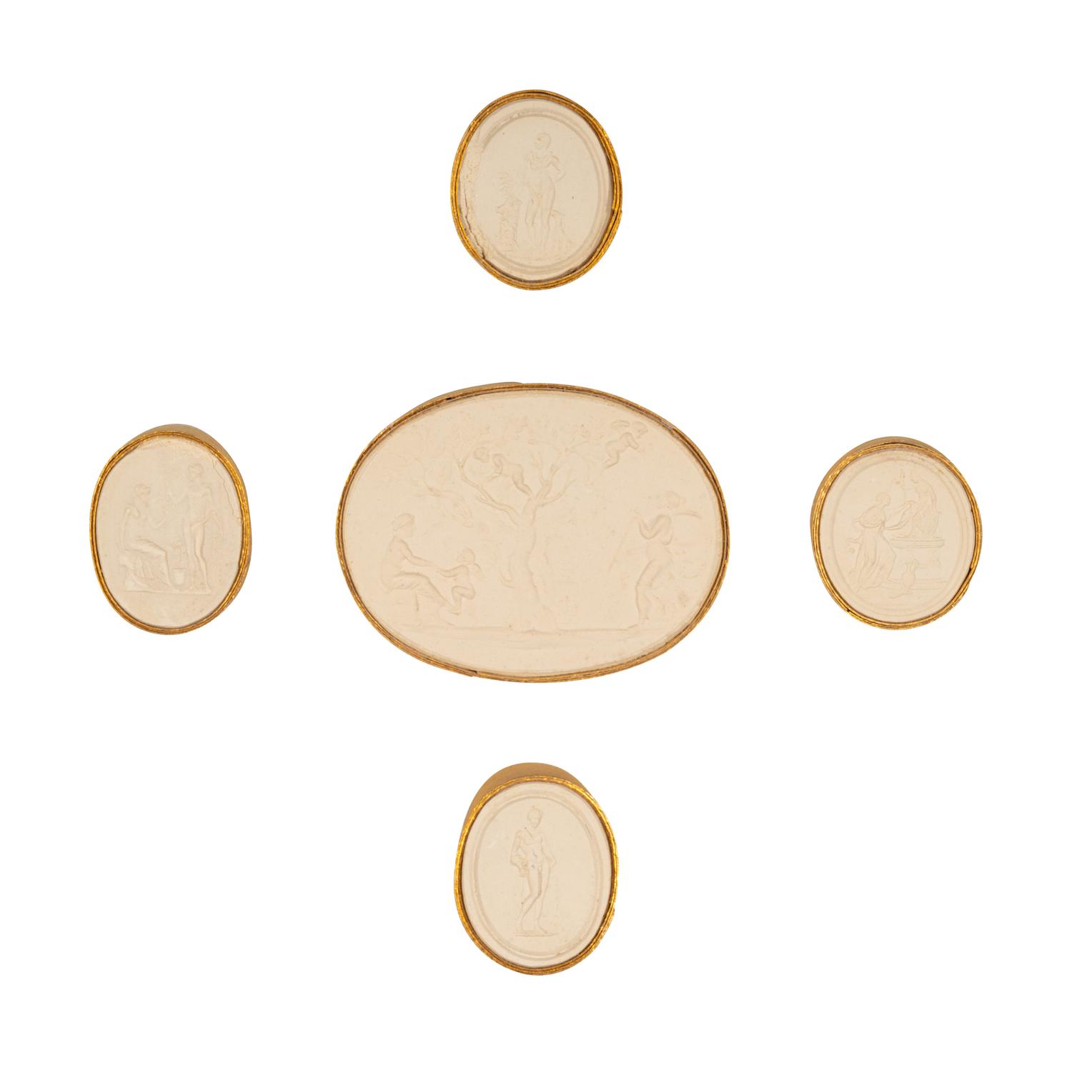 Sixteen Framed Groups of Grand Tour Plaster Intaglios