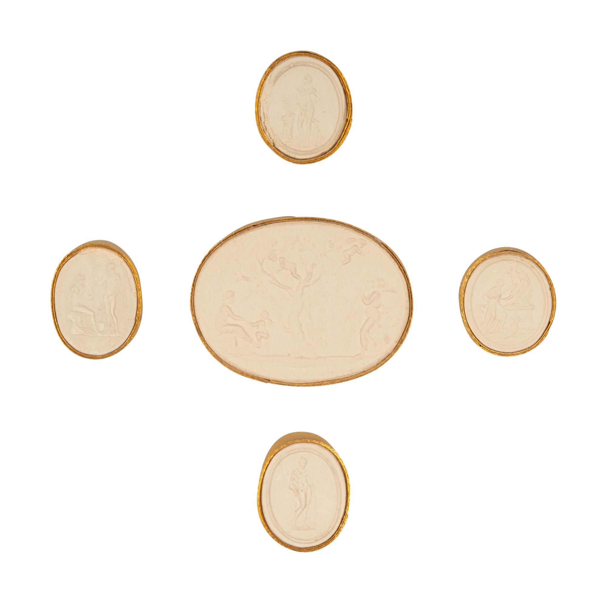 Sixteen Framed Groups of Grand Tour Plaster Intaglios