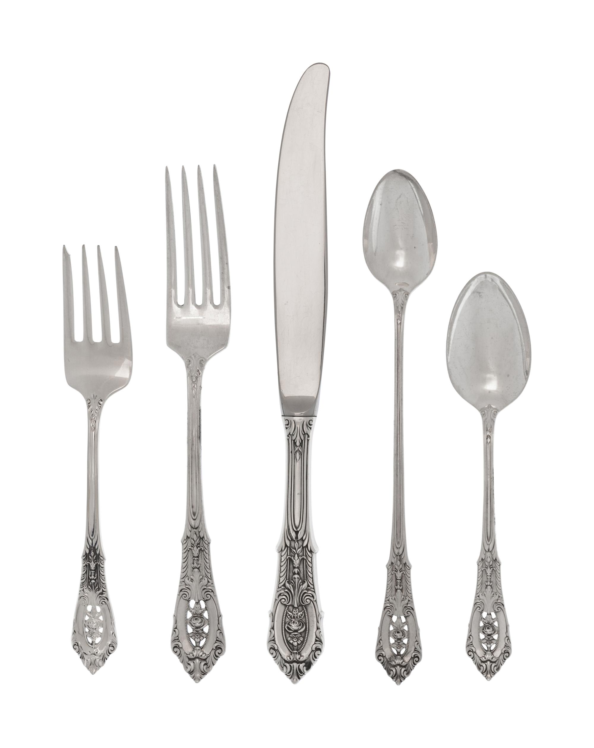An American Silver Flatware Service