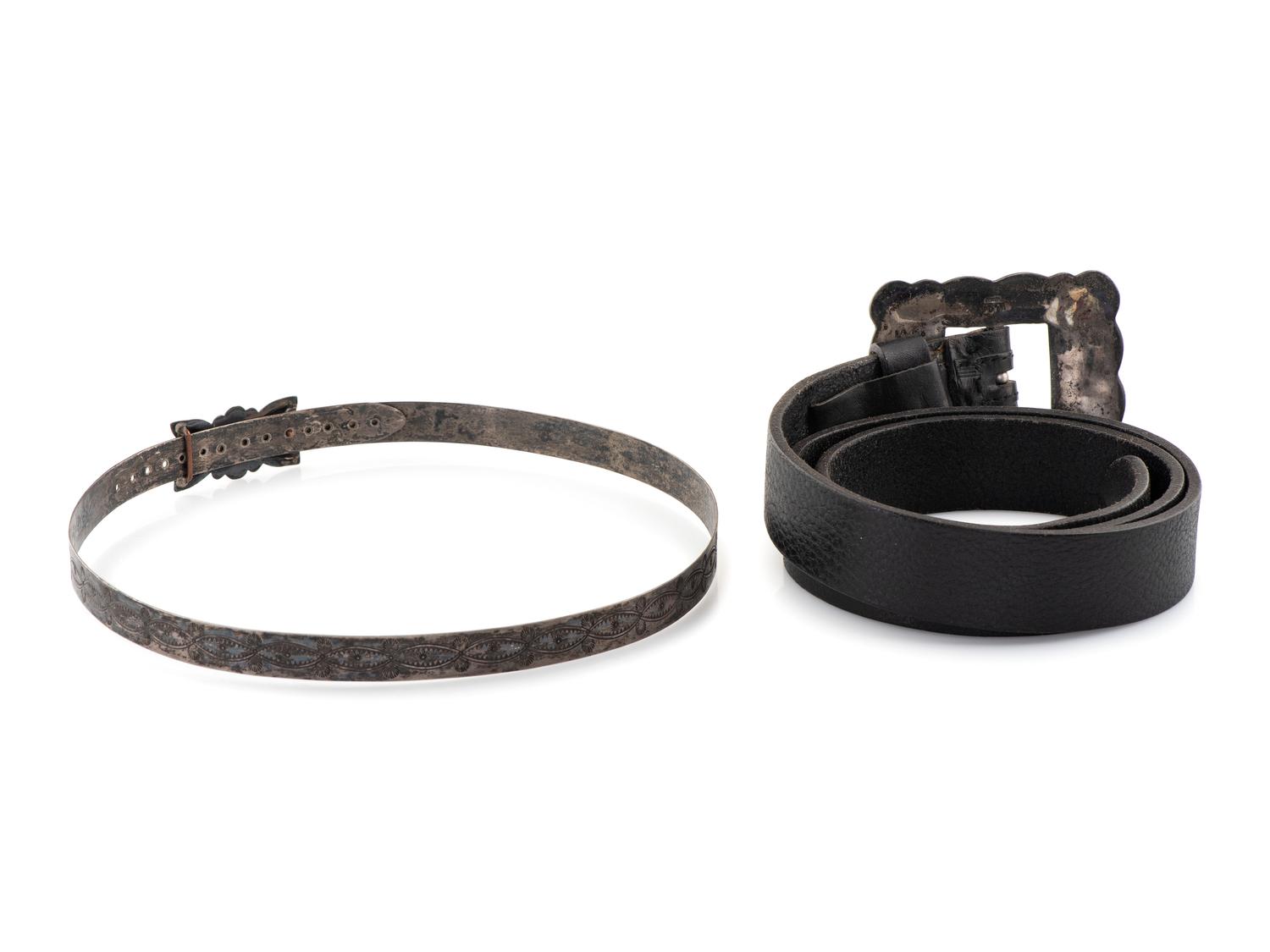 Navajo Silver Hat Band AND Belt Buckle