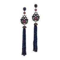 MULTIGEM AND DIAMOND TASSEL EARRINGS