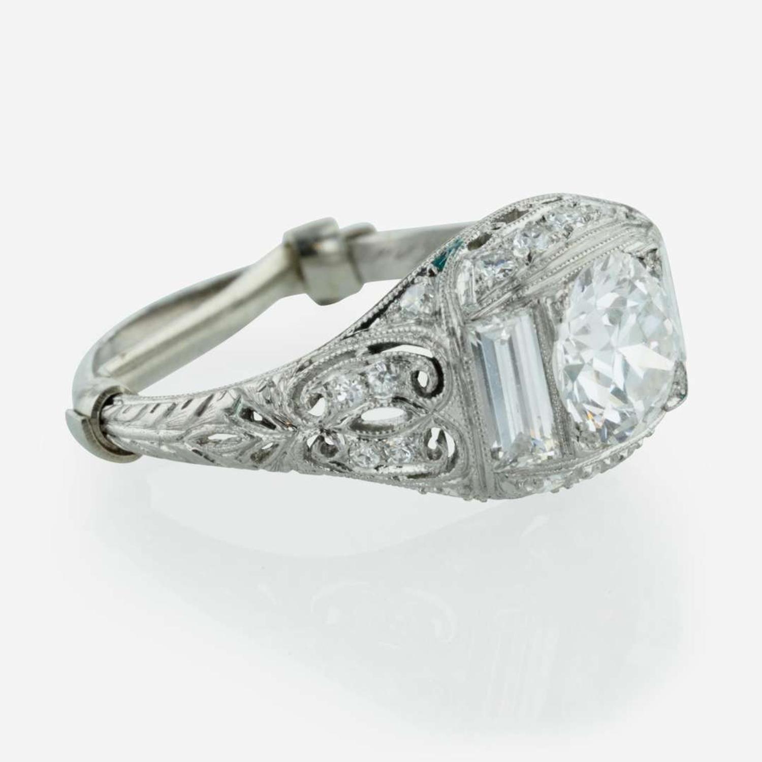 A Platinum and Diamond Ring