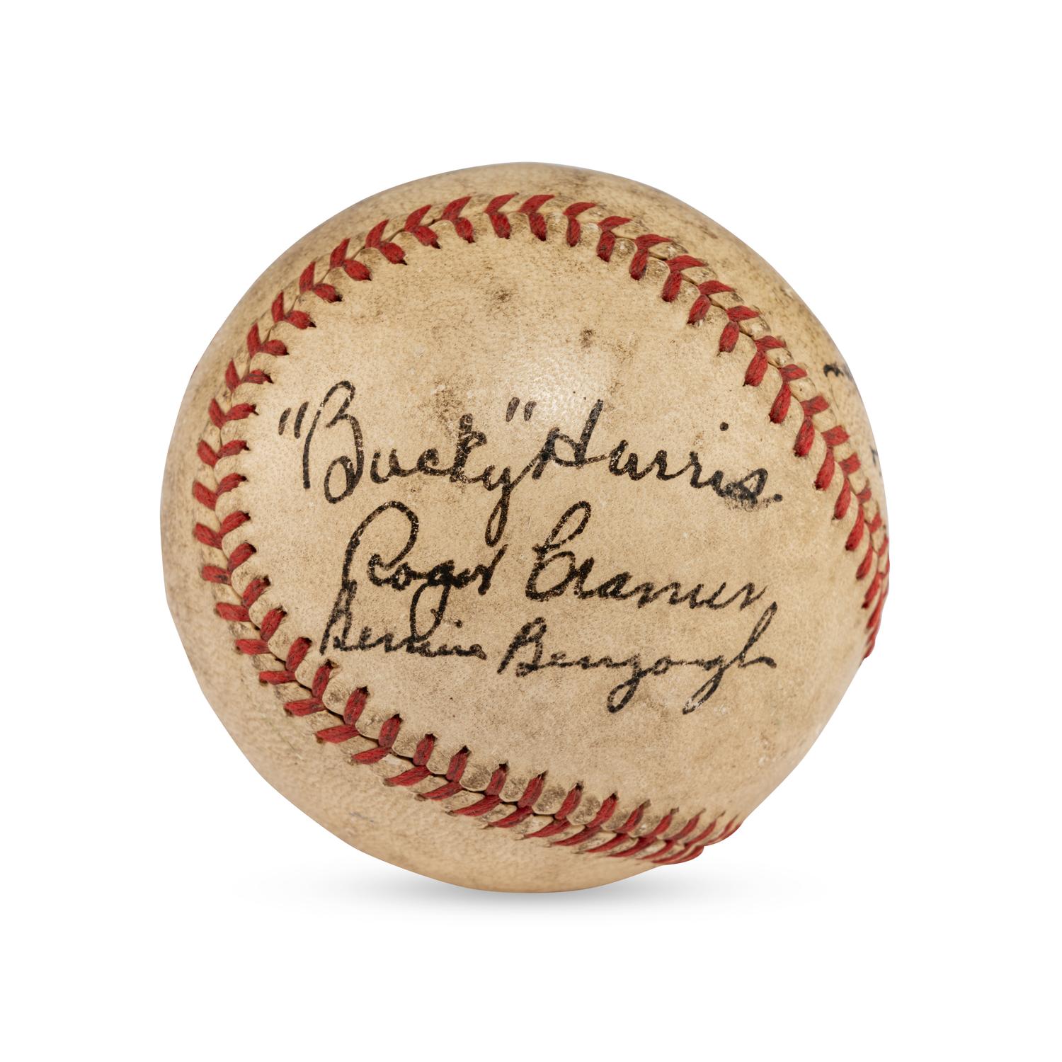 A Multi Signed Baseball Featuring Bucky Harris, Roger Cramer and Bennie Bengough (Beckett Authentication Services)