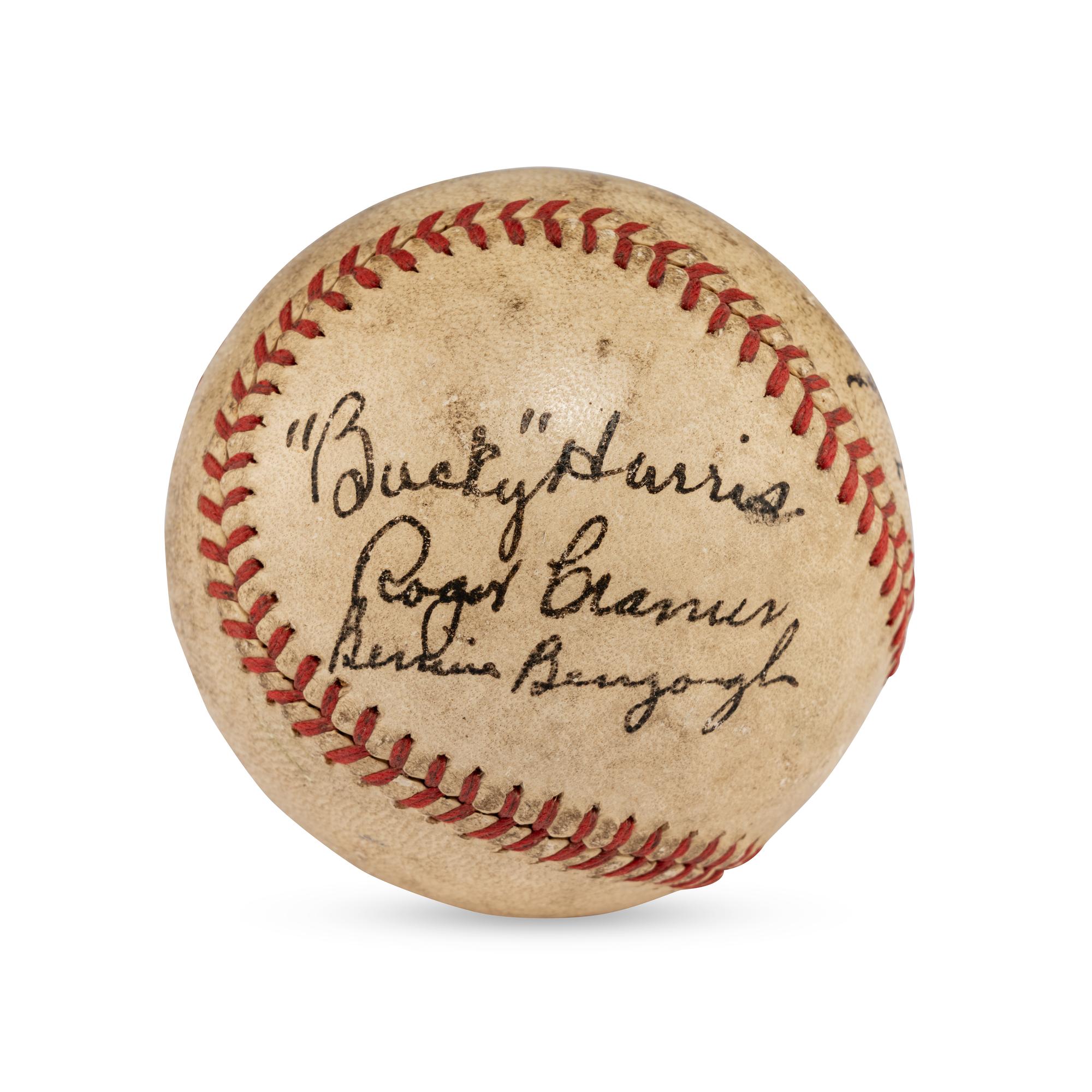 A Multi Signed Baseball Featuring Bucky Harris, Roger Cramer and Bennie Bengough (Beckett Authentication Services)