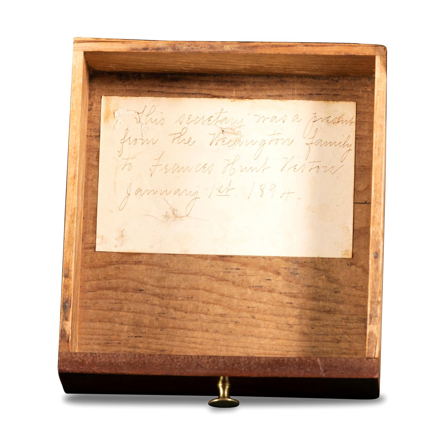 A Federal Parcel Gilt Mahogany, Holly and Ebony Breakfront Gentleman's Desk-and-Bookcase