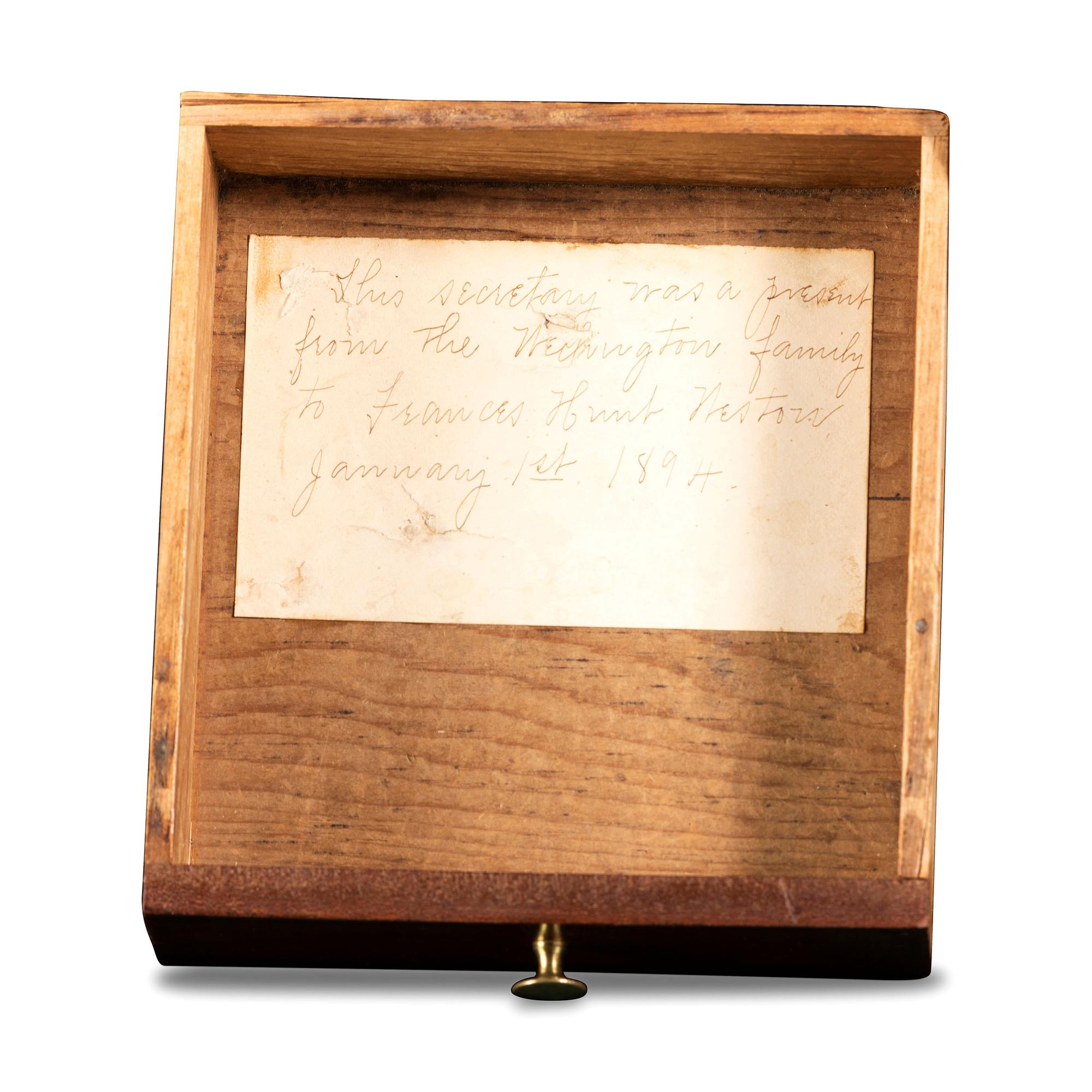 A Federal Parcel Gilt Mahogany, Holly and Ebony Breakfront Gentleman's Desk-and-Bookcase