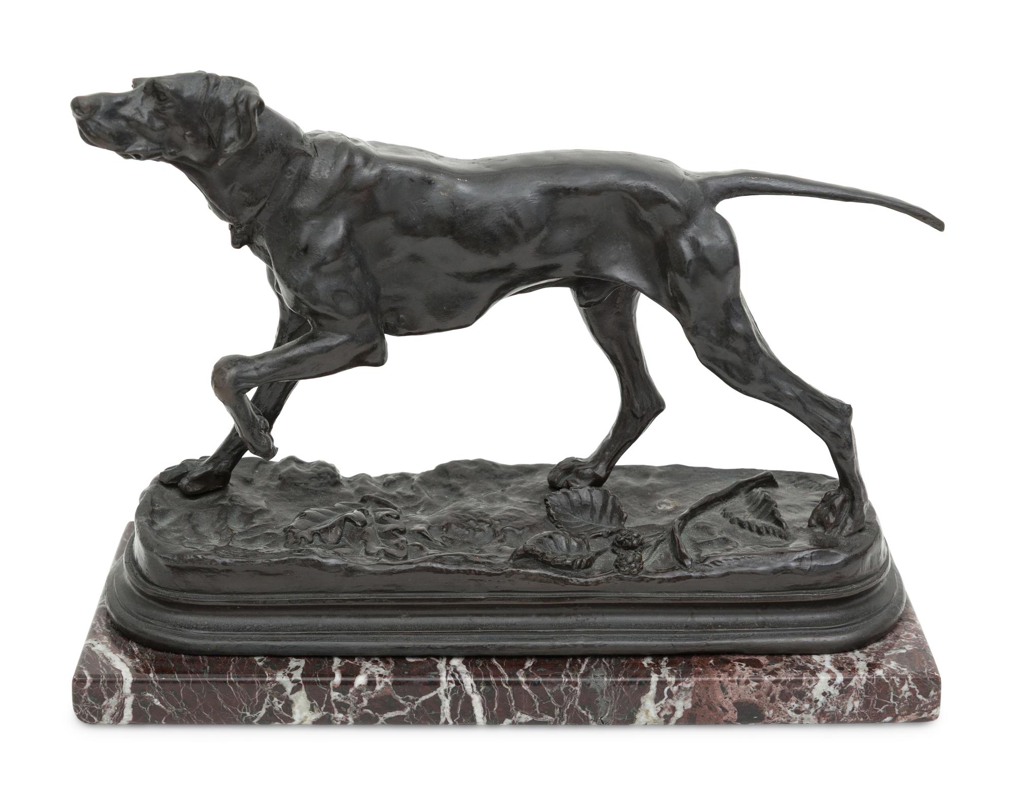 A Bronze Canine Sculpture After Jules Moigniez (French, 1835-1894)