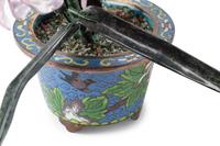 Two Pairs of Chinese Carved Hardstone Models of Flowering Trees